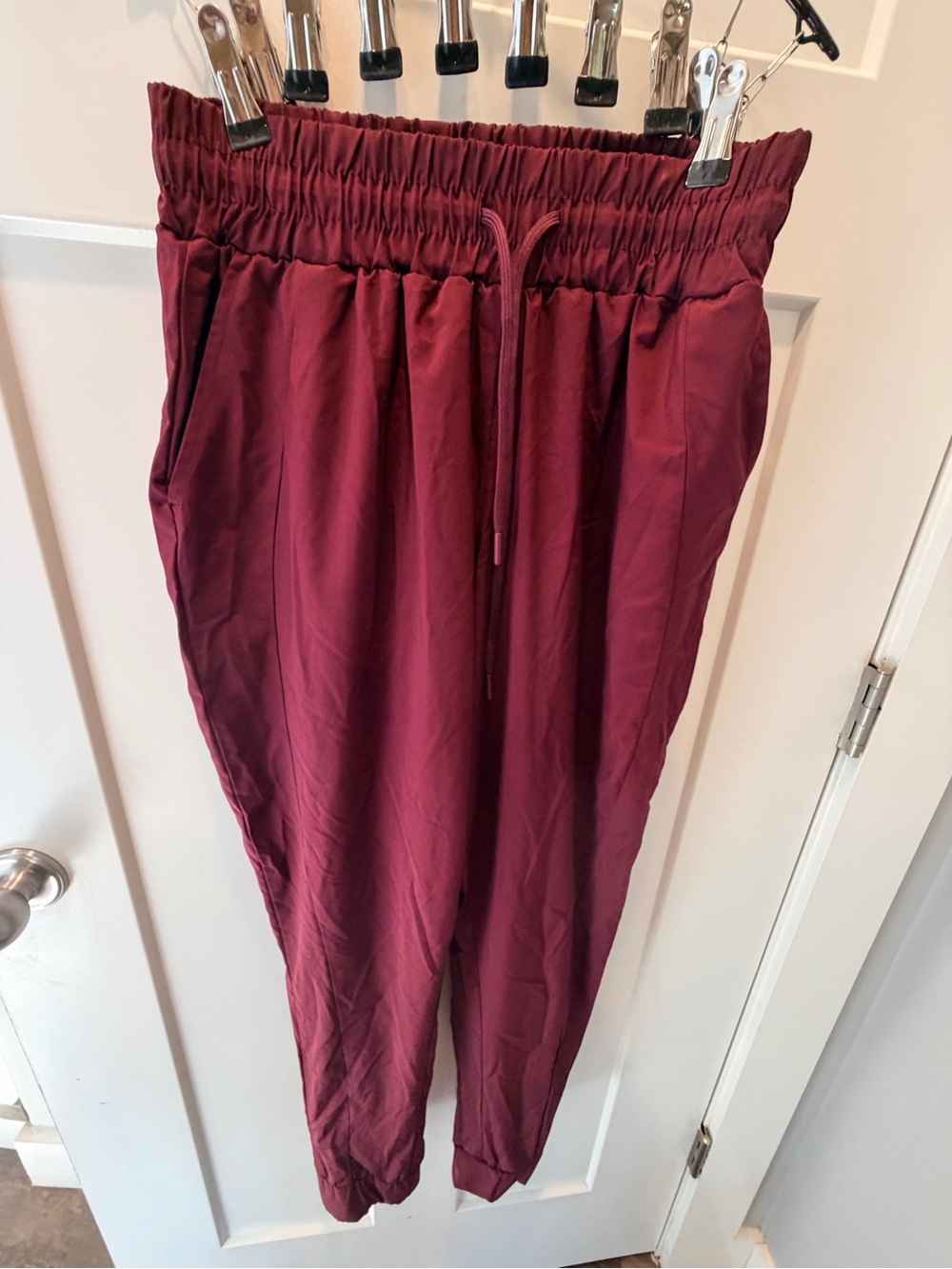 Nicole Miller Sport Medium Burgundy Pull On Jogger Pants Stretch